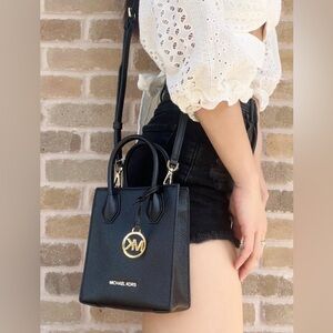 Michael Kors Black XS Mercer Crossbody Bag